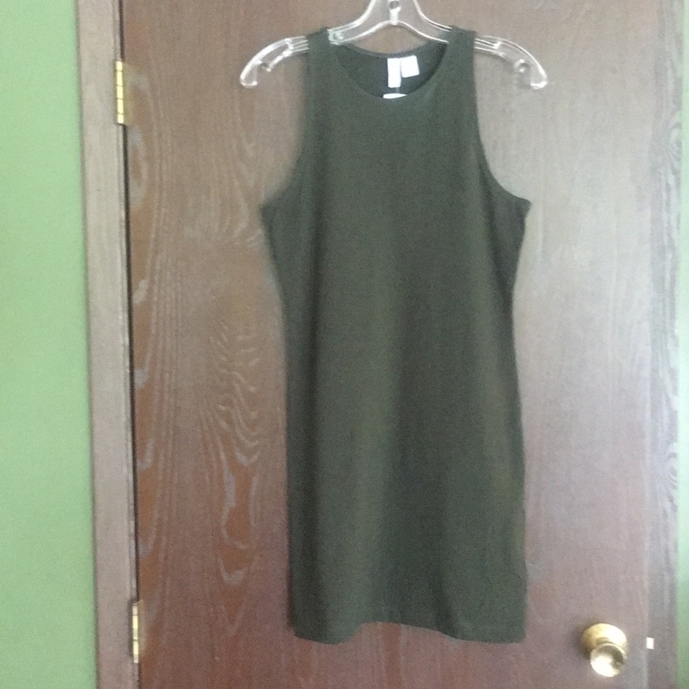 H&M green tank dress size medium